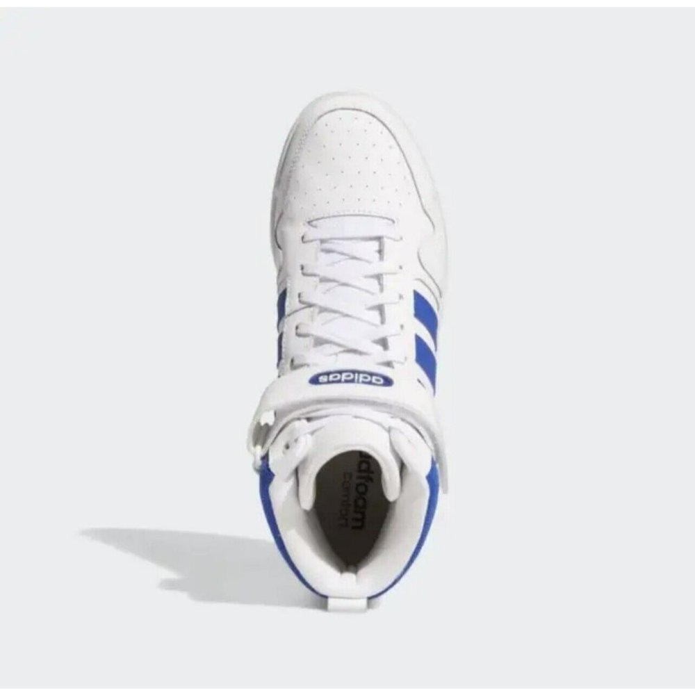 New Adidas Postmove Mid Shoes Men's Cloud White & Royal Blue - - Picture 2 of 6